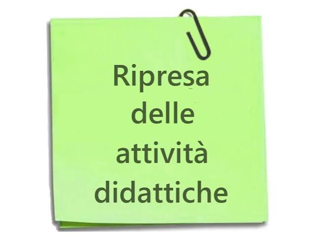 PROVVEDIMENTO DI RIPRESA DELLE ATTIVITÀ DIDATTICHE